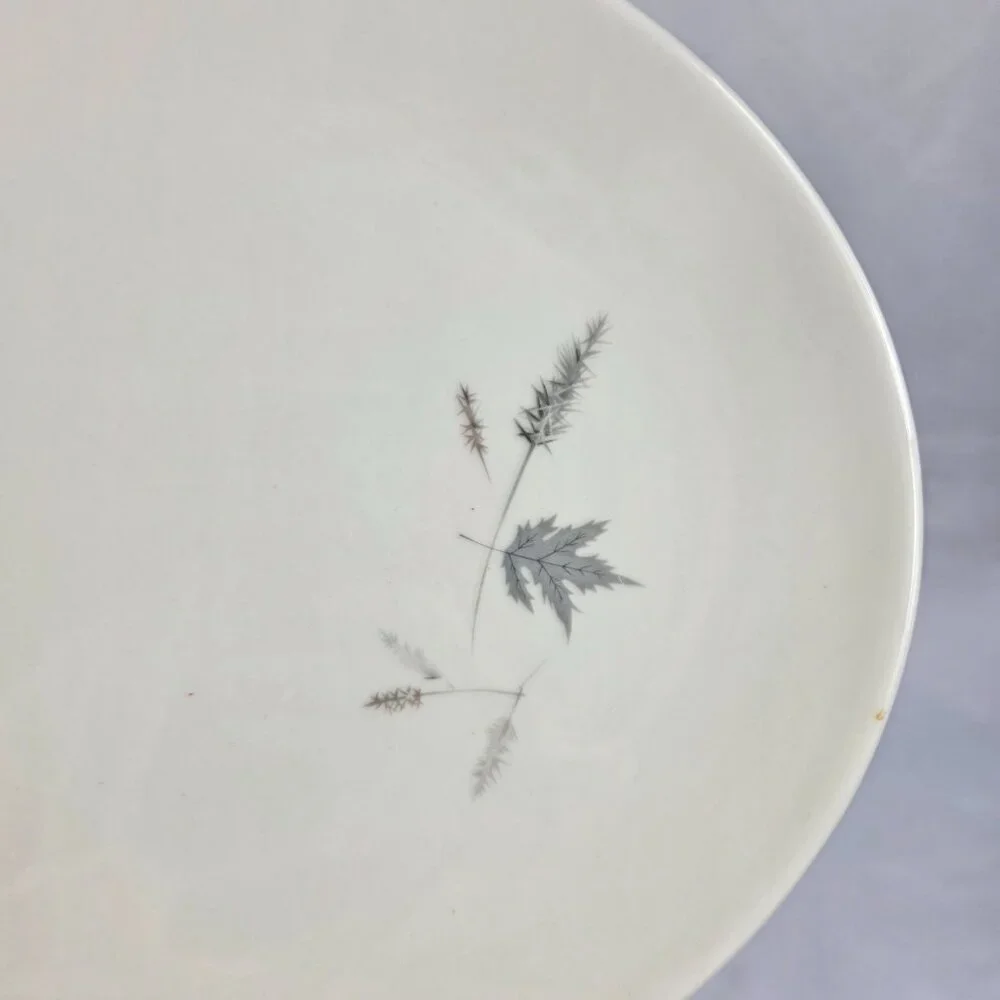 Royal Doulton Tumbling Leaves Oval Serving Platter Gray & Pink Leaves